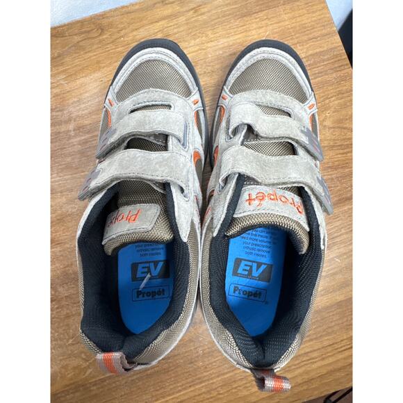 Propét Shoes Men's 7.5 Connelly Strap Slip-On Sneaker Gray Gunsmoke Orange M5502 - Picture 6 of 11